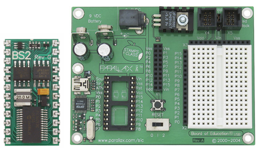 Basic Stamp 2 microcontroller and the mainboard