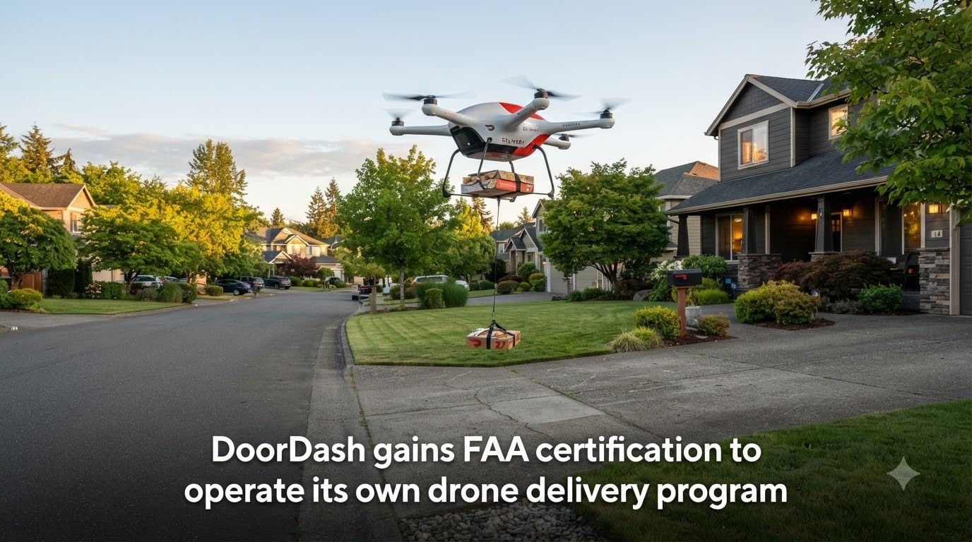 DoorDash gains FAA certification to operate its own drone delivery program
