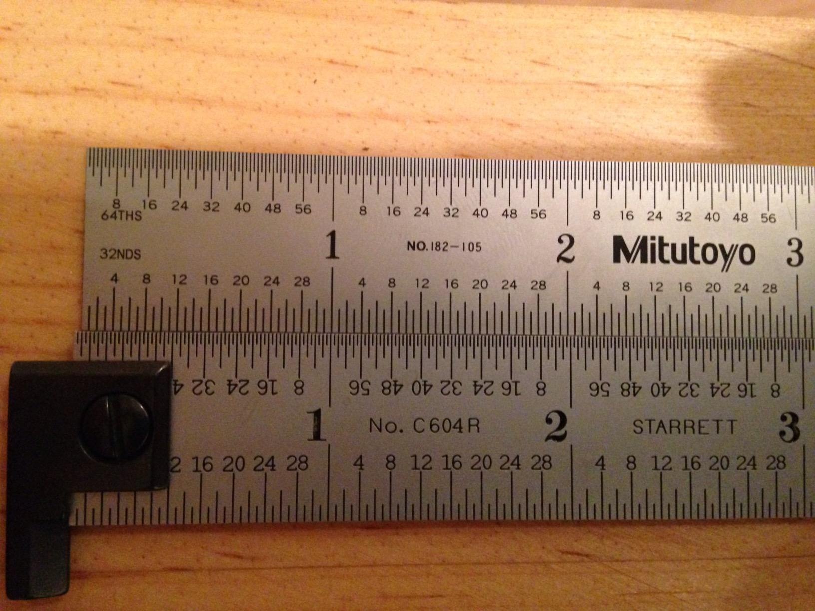 Mitutoyo 182-105, Steel Rule, 6 X 150mm, (1/32, 1/64, 1mm, 1/2mm), 3/64 Thick X 3/4 Wide, Satin Chrome Finish Tempered Stainless Steel customer photo 1