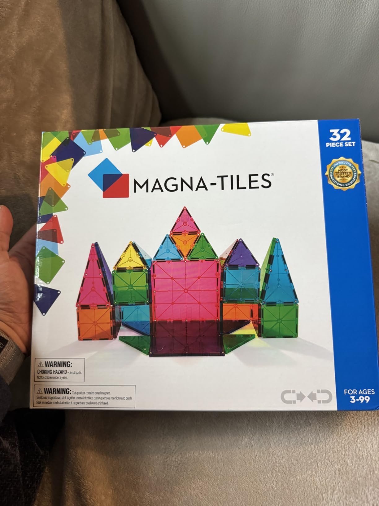 MAGNA-TILES Classic 32-Piece Magnetic Construction Set, The Original Magnetic Building Brand customer photo 2