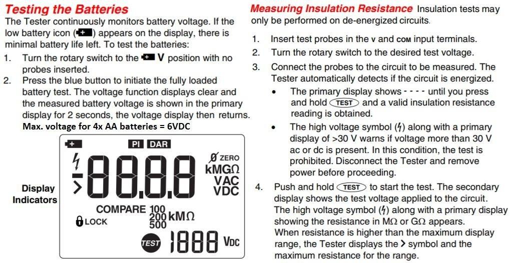 Fluke 1507 Digital Megohmmeter Resistance Tester for Advanced Industrial and Electrical Testing, Test Voltages: 50V, 100V, 250V, 500V, 1000V customer photo 2