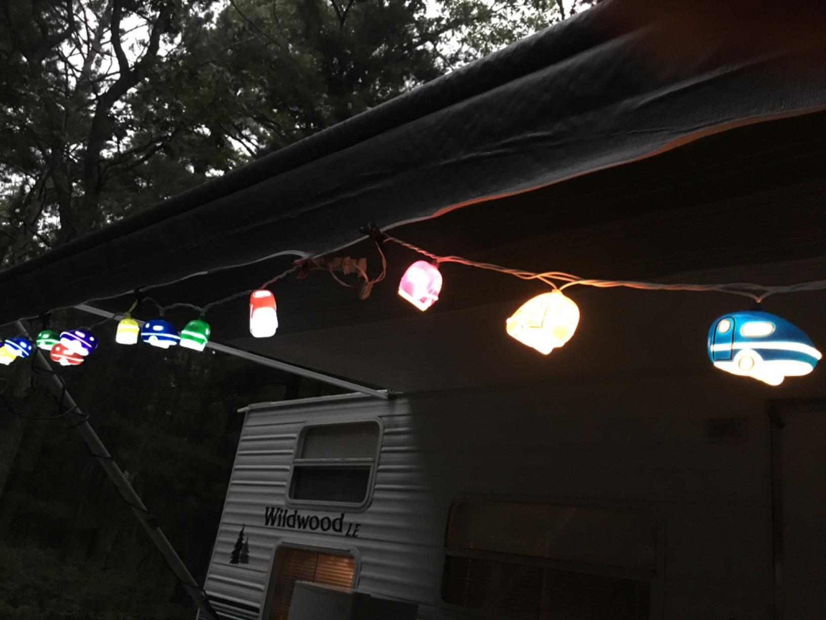 Camco Retro Travel Trailer Party Lights - Features an 8' Strand with (10) Travel Trailer Lights - Camping String Lights - Perfect for RV Awnings and Campsite Décor (42655) customer photo 1