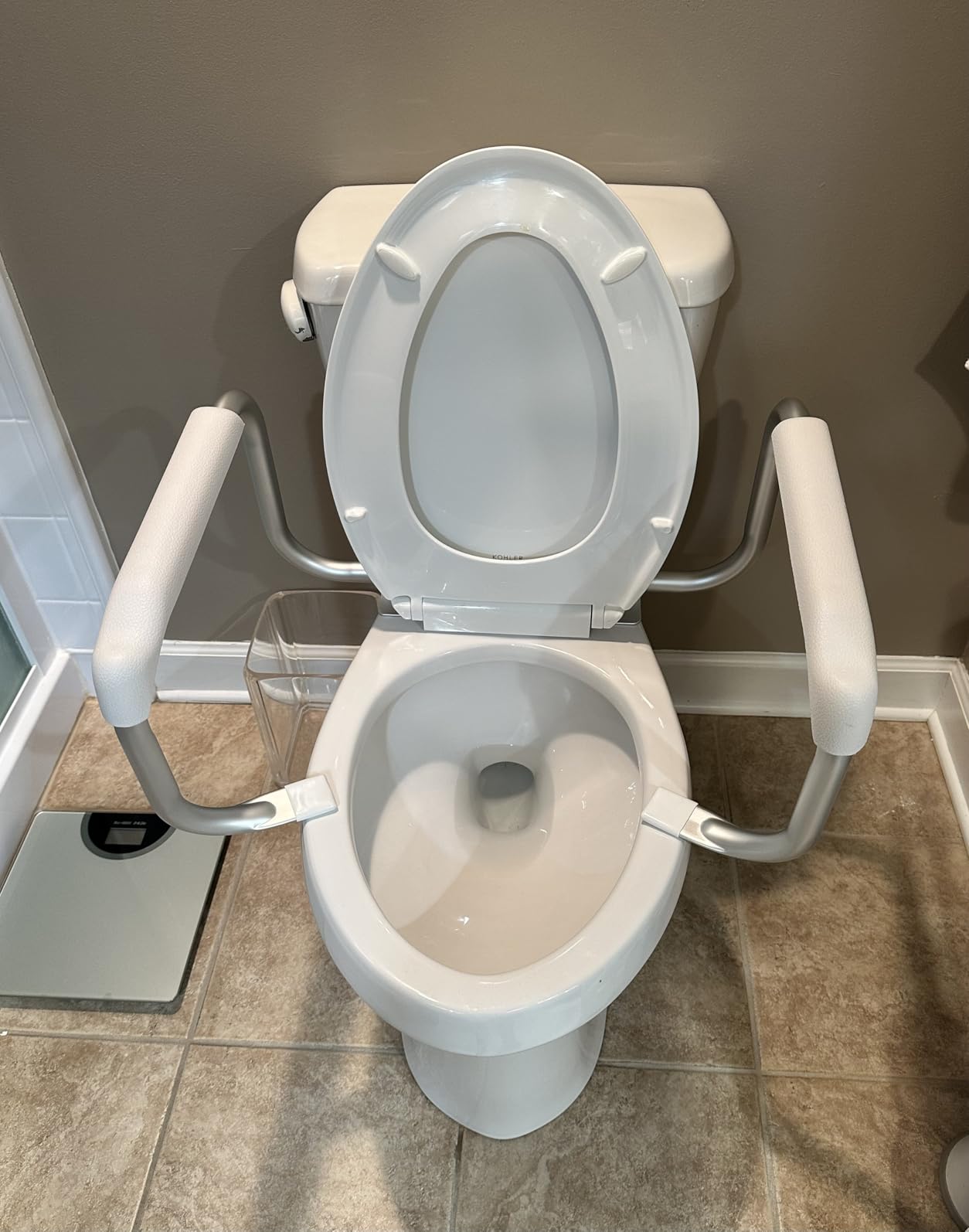 DMI Toilet Safety Rails Toilet Handles for The Elderly Toilet Safety Handrails Frame Easy Assembly with no Tools, White customer photo 2