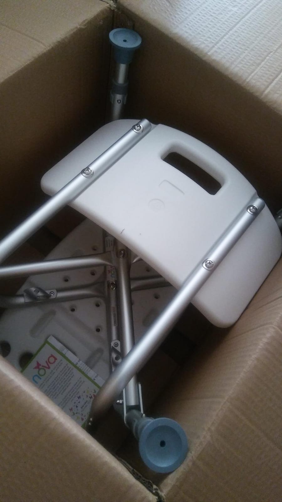 NOVA Medical Products Heavy Duty Shower & Bath Chair with Back 500 lb, White, 1 Count customer photo 2