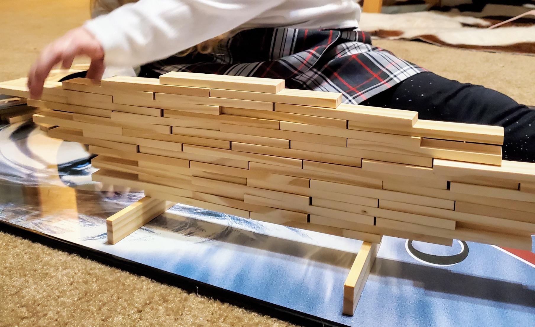 KEVA Structures 200 Wood Building Planks Set - Building Toy Includes 200 Wooden Blocks and Idea Book - Ages 5 and Up customer photo 1