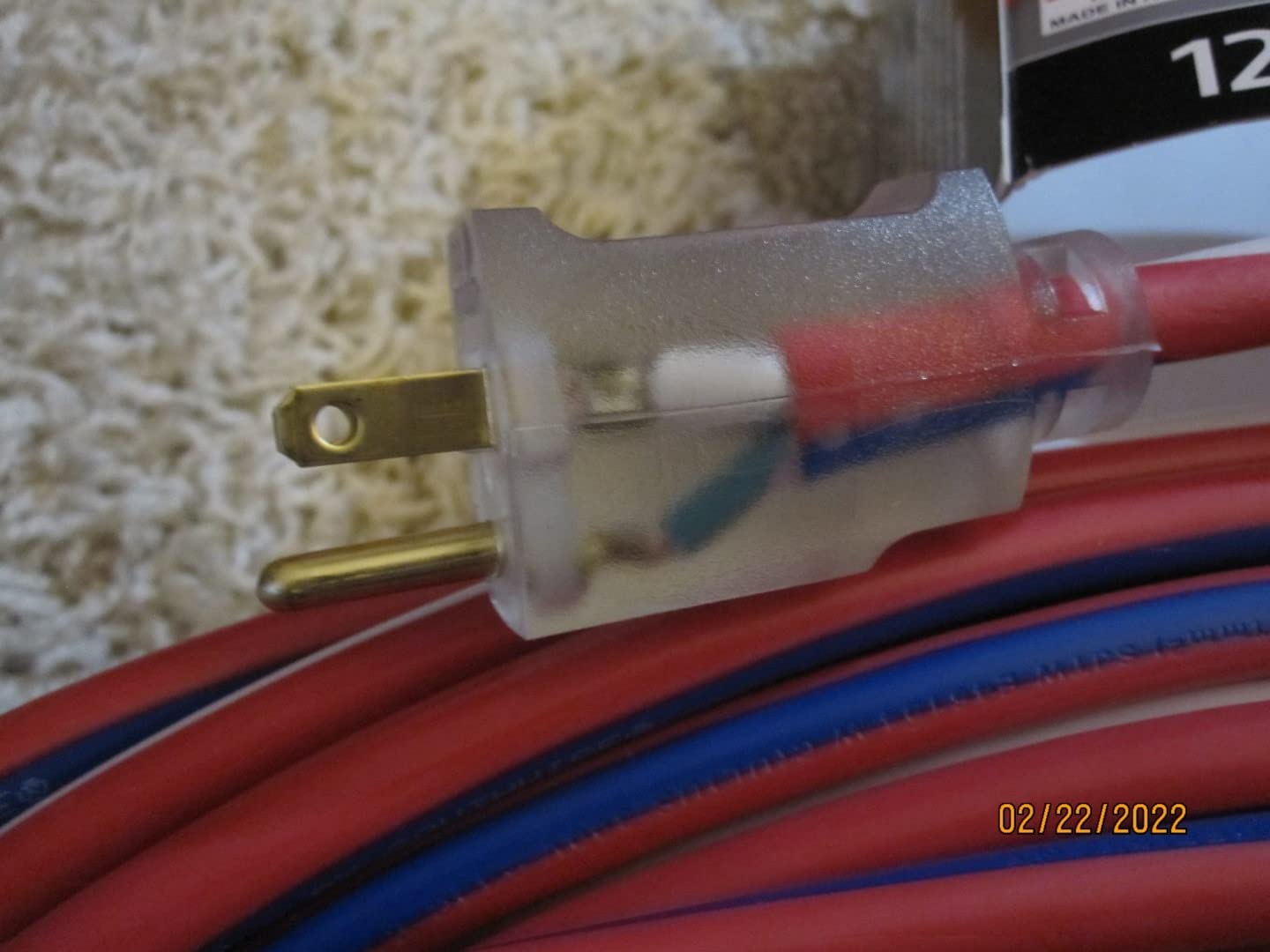 Southwire Heavy Duty Extension Cord, 50Ft, 12 Gauge, 3 Conductor, Outdoor Cord, Lighted End, SJTW, Red/White/Blue, 2548SWUSA1 customer photo 1