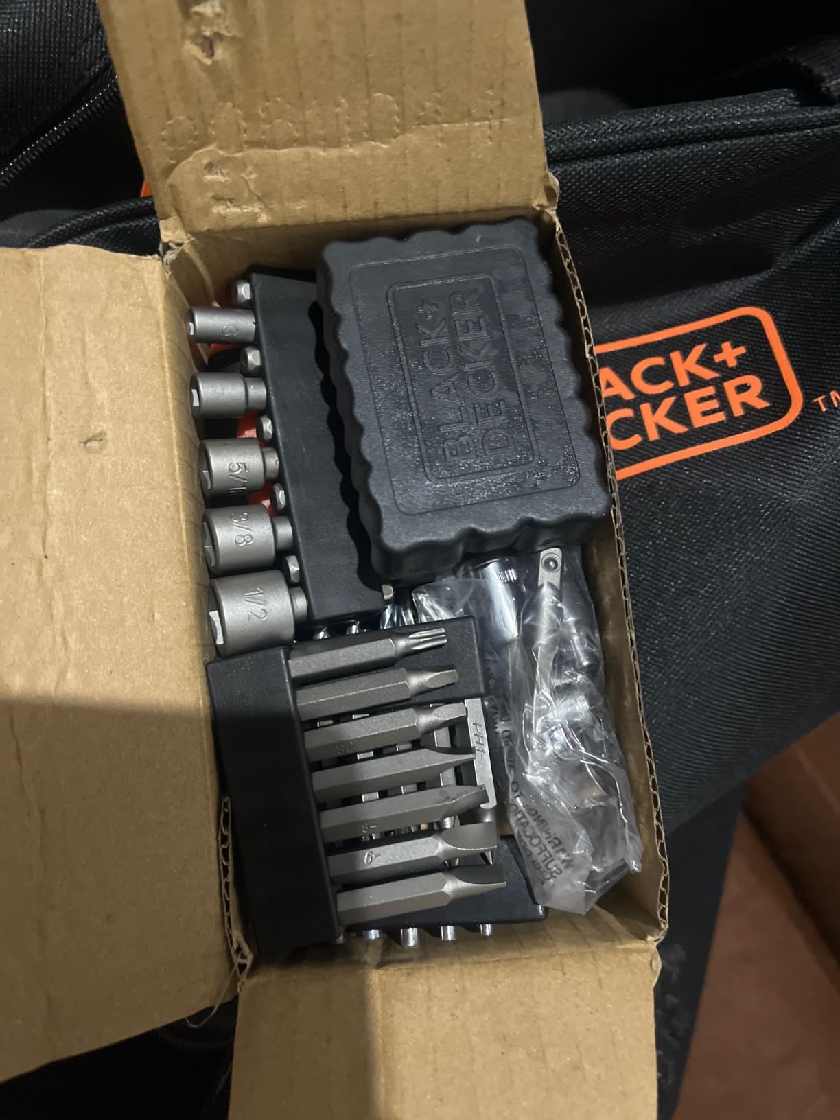 BLACK+DECKER 20V MAX* POWERCONNECT Cordless Drill Driver Kit with Drill Bit Set and Sockets, 100 pc. Tool Kit for Home, Battery and Charger Included, Orange (BDC120VA100) customer photo 2