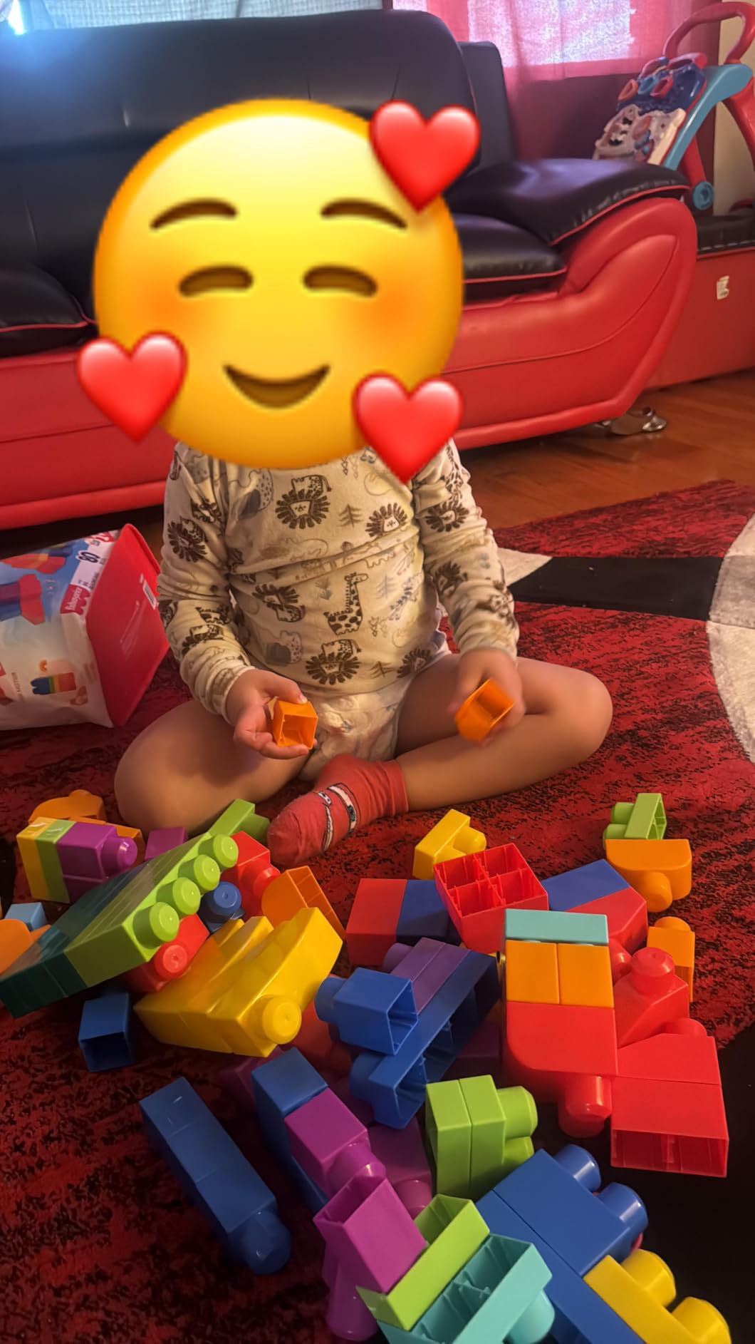 MEGA BLOKS First Builders Toddler Blocks Toys Set, Big Building Bag with 80 Pieces and Storage, Blue, Ages 1+ Years customer photo 1