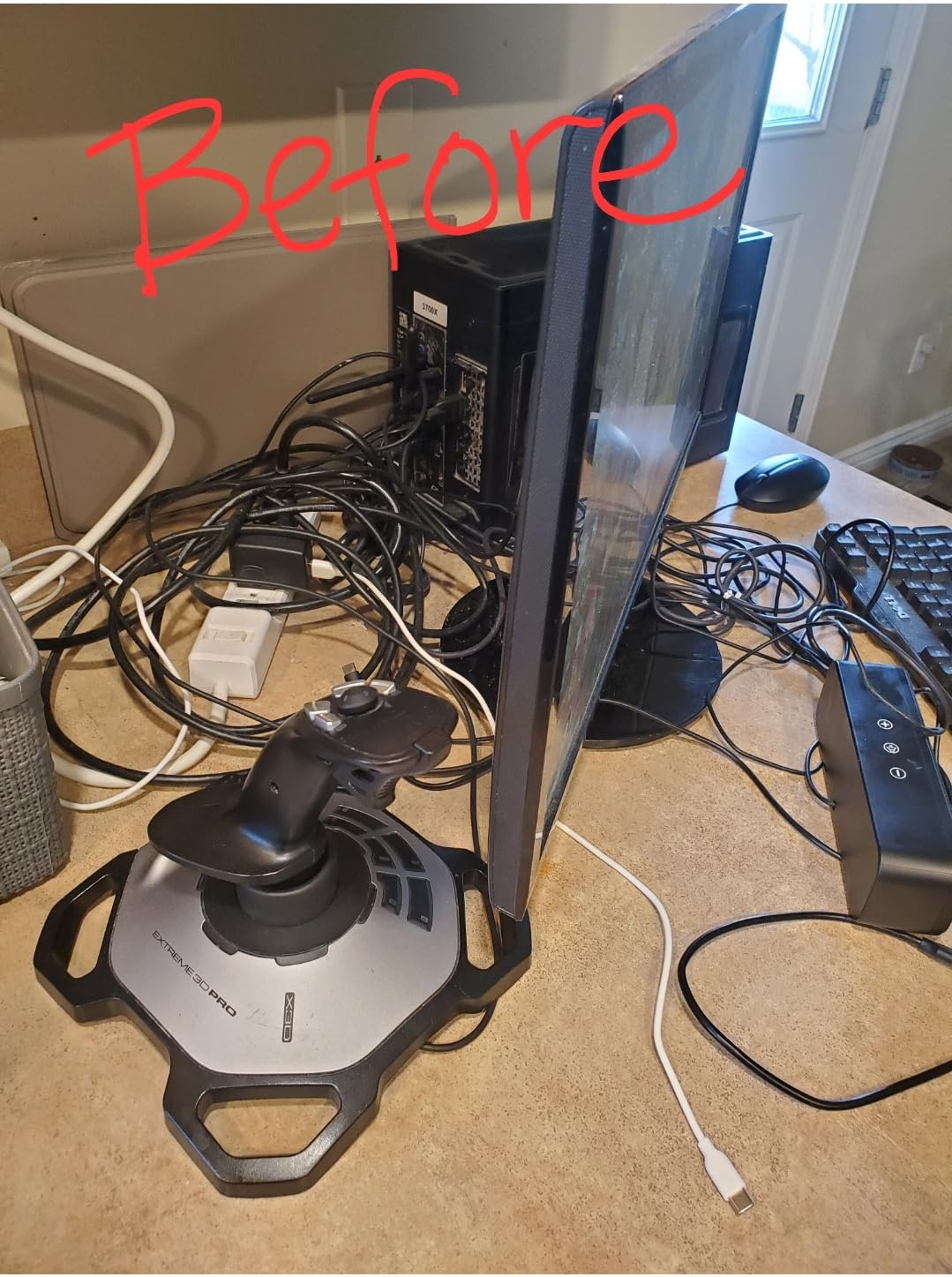 D-Line Cable Management Box, Power Strip Holder, Floor Outlet Hiders, Desk Cord Organizer, Cover TV Wires, Wire Storage, Extension Hider, Office Concealer for Cords, Baby Proof Cables - Large, Black customer photo 1