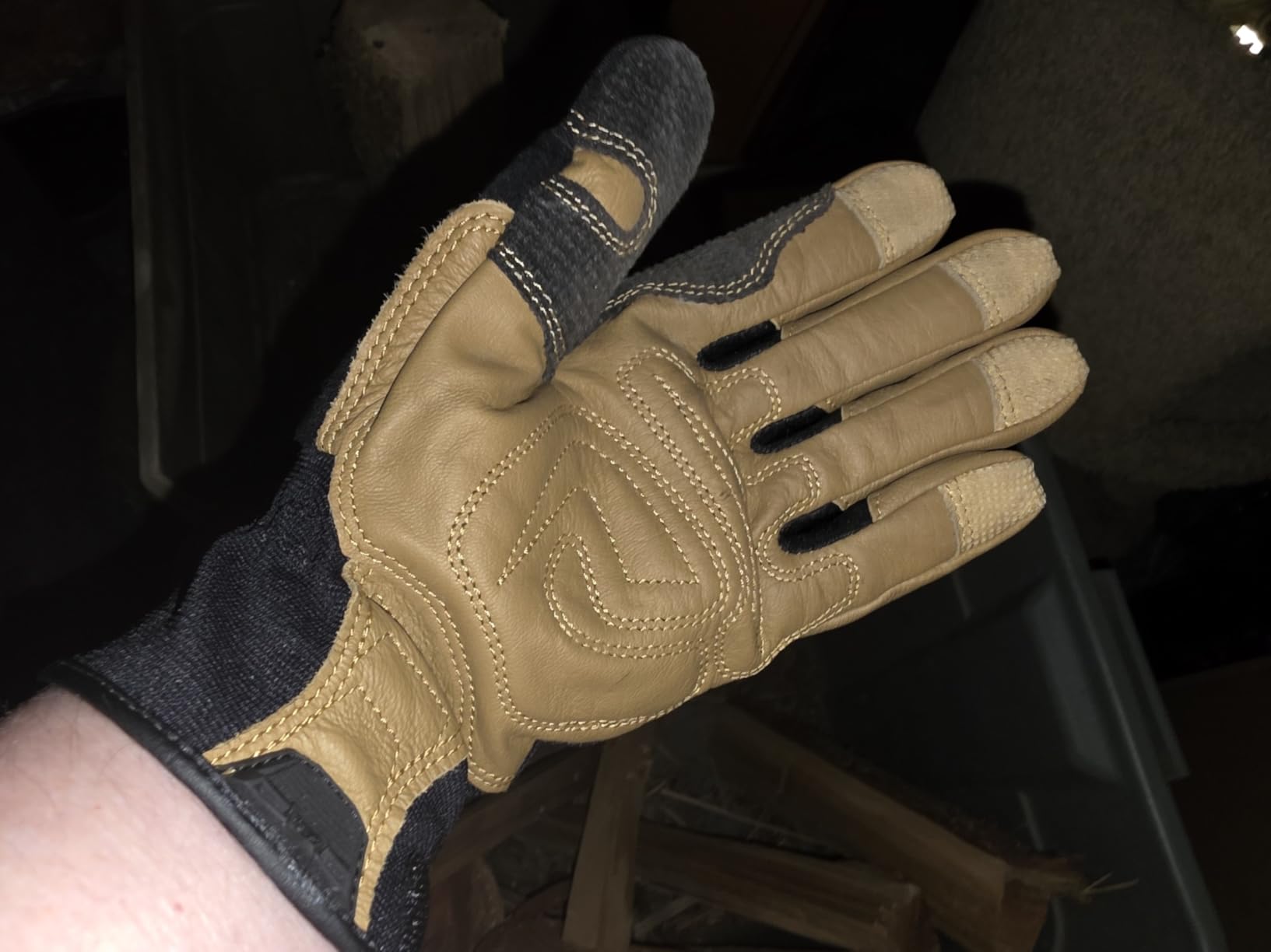 Ironclad Ranchworx Work Gloves RWG2, Premier Leather Work Glove, Performance Fit, Durable, Machine Washable, (1 Pair), RWG2-04-L,Brown/Black customer photo 2