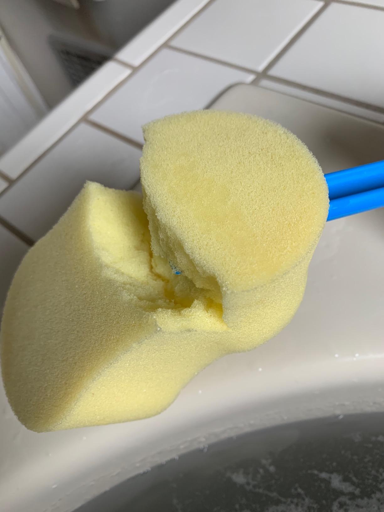 NOVA 23” Extra Long Bath & Back Sponge Brush – Long Handle Body Washer & Back Scrubber for Hard-to-Reach Back, Legs & Feet, Great for Applying Lotion or Cream, Lightweight Shower & Bath Brush with Hanging Loop customer photo 2