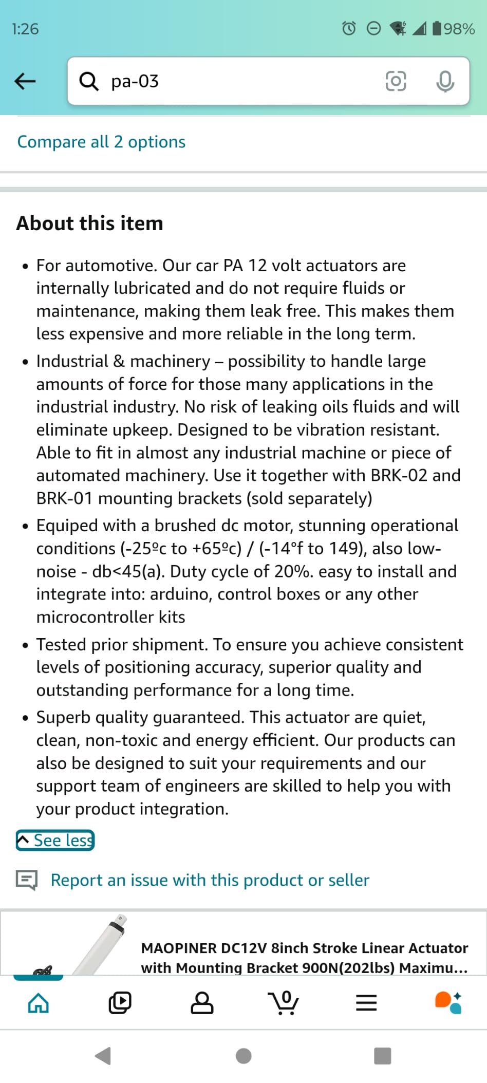Progressive Automations 12V Linear Electric Actuator 18