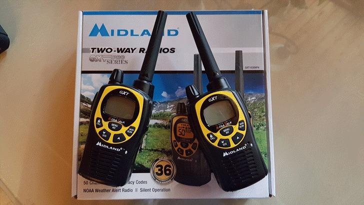 Midland GXT1000VP4 GMRS JIS4 Two-Way Radio, Yellow, 2 Pack customer photo 2