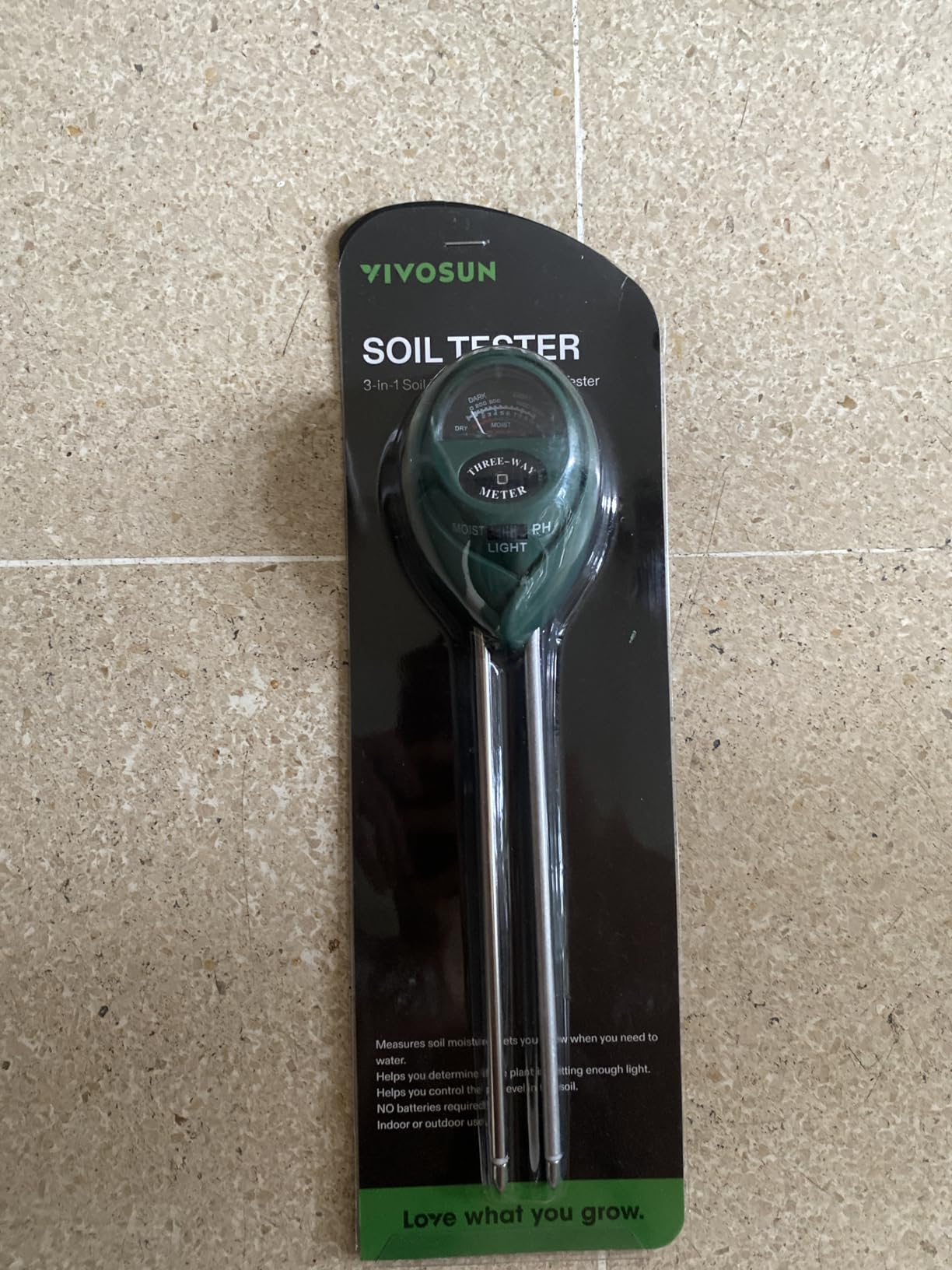 VIVOSUN Plant Soil Moisture Meter, 3-in-1 pH Tester, Indoor & Outdoor Use customer photo 2