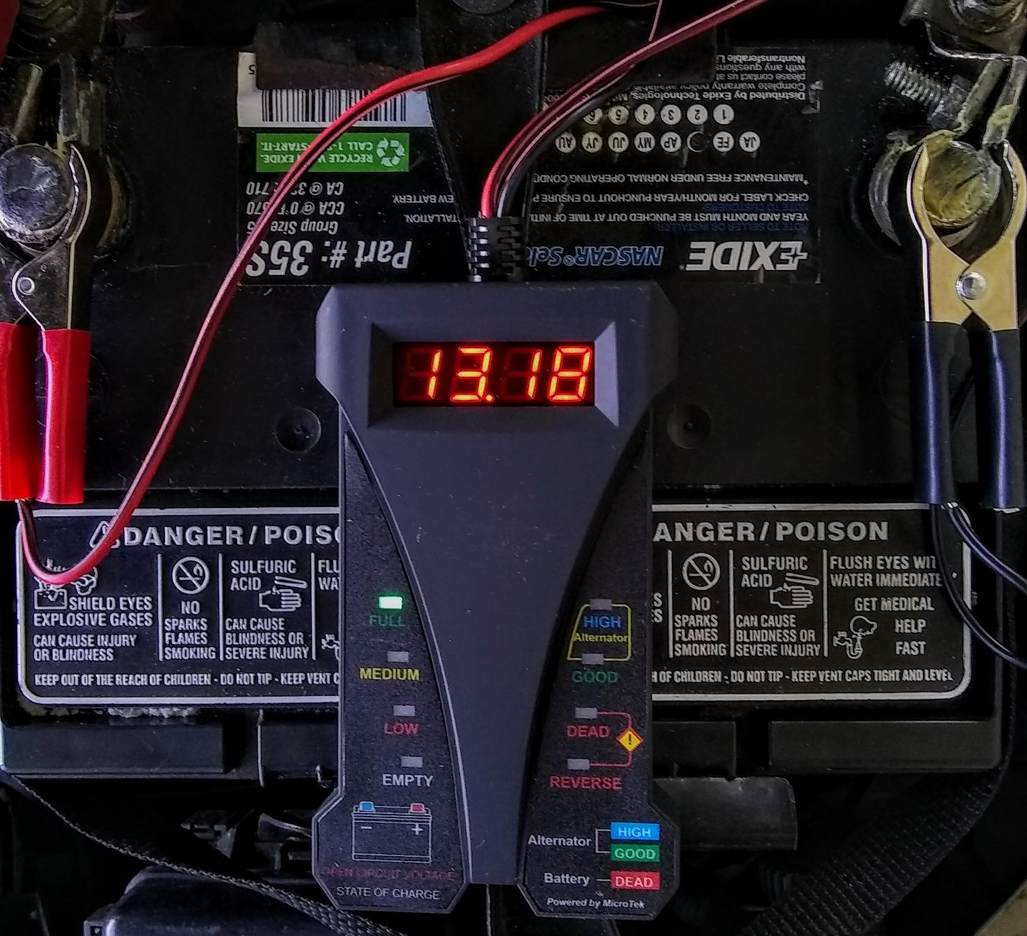 MOTOPOWER MP0514A 12V Digital Car Battery Tester Voltmeter and Charging System Analyzer with LCD Display and LED Indication - Black Rubber Paint customer photo 1