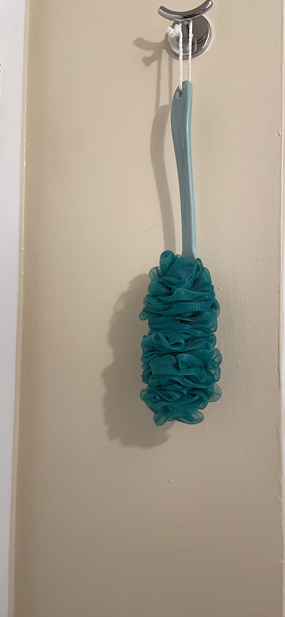 Long Handle Shower Loofah Back Scrubber Bath Body Brush on a Stick, Blue customer photo 1