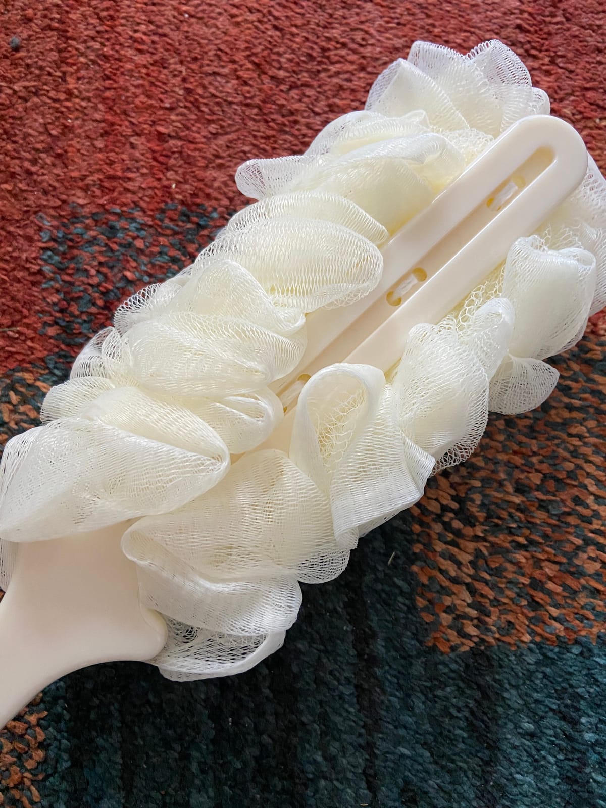 Long Handle Shower Loofah Back Scrubber Bath Body Brush on a Stick, Blue customer photo 2