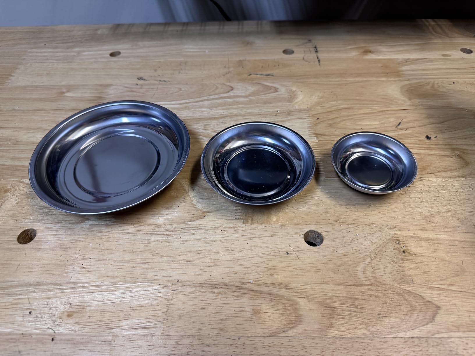 HORUSDY Magnetic Tray | 3-Piece | Round Magnetic Parts Tray | 3 Inch 4 Inch 6 Inch Magnetic Tray for Mechanic's | Stainless Steel customer photo 1