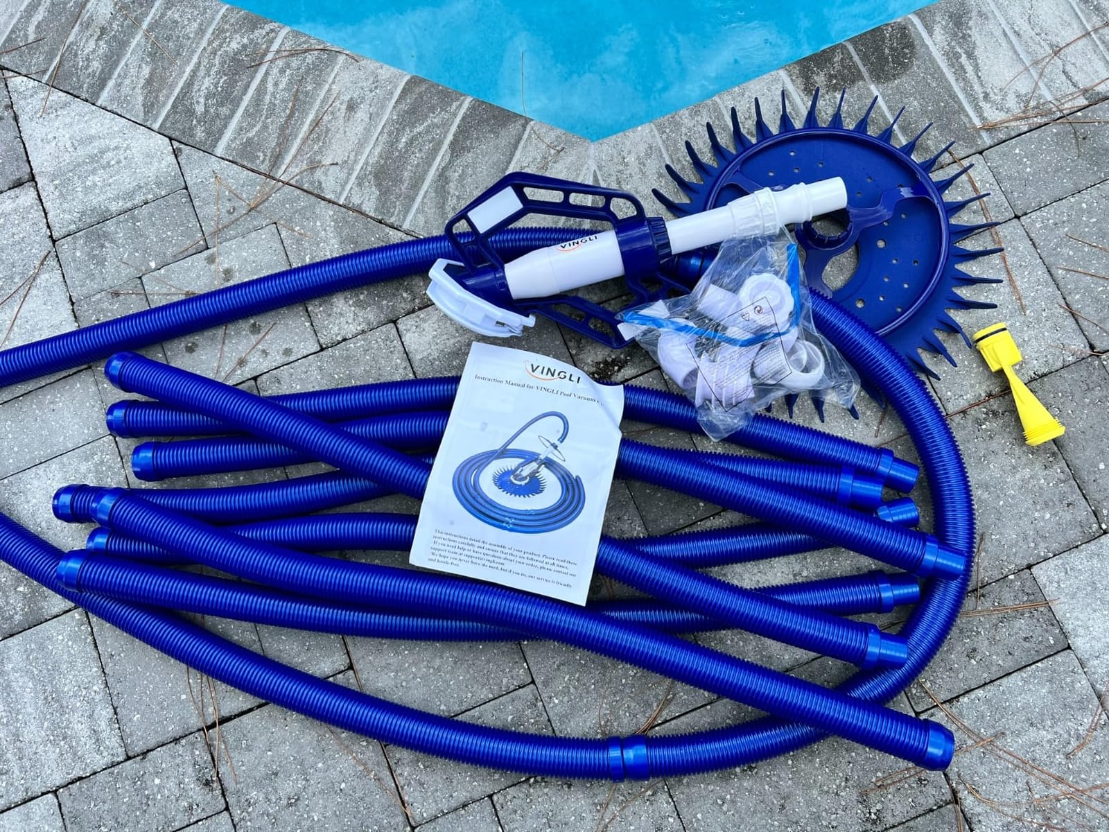 VINGLI Suction Pool Cleaner, Automatic Wall-Climbing Vacuum -Navy Blue customer photo 1