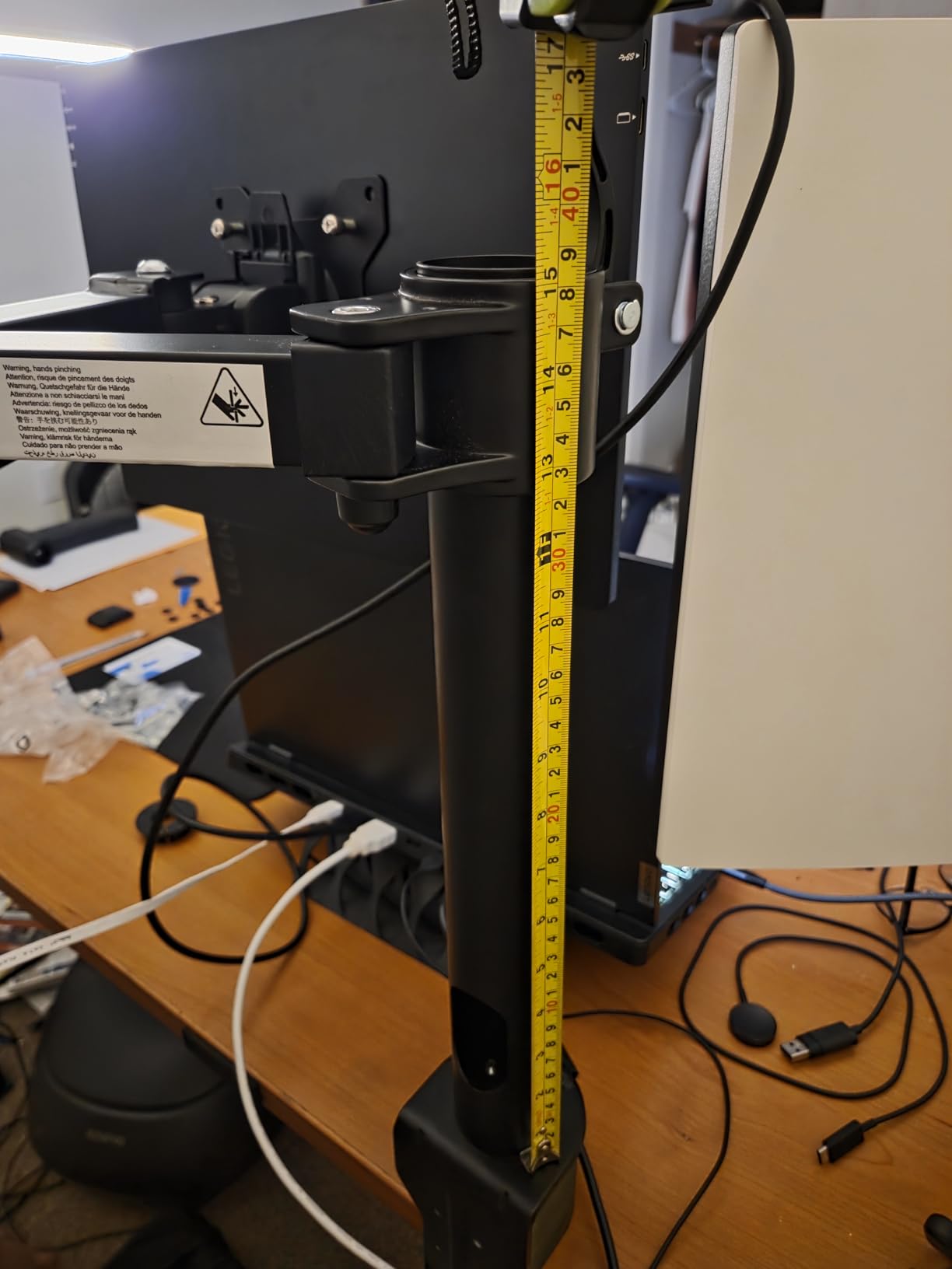 Amazon Basics Single Computer Monitor Stand with Cable Management, Height Adjustable VESA Desk Arm Mount, Fully Adjustable Tilt and Rotation, Steel, Black, Fits 13-30