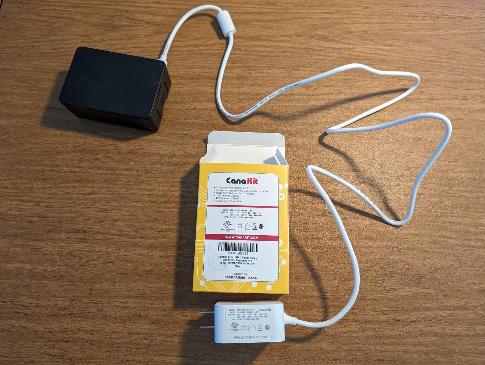 CanaKit 45W USB-C Power Supply with PD for Raspberry Pi 5 (27W @ 5A) customer photo 1
