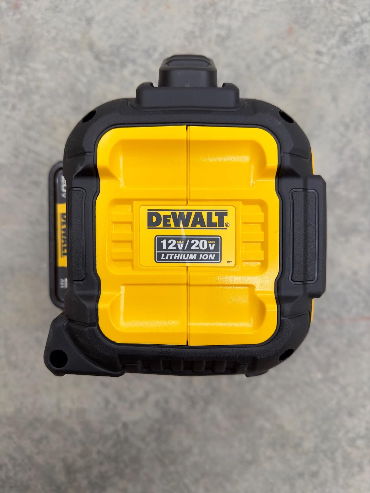 DEWALT 20V MAX Bluetooth Speaker, 100 ft Range, Durable for Jobsites, Phone Holder Included, Lasts 8-10 Hours with Single Charge (DCR010), Black Yellow customer photo 1
