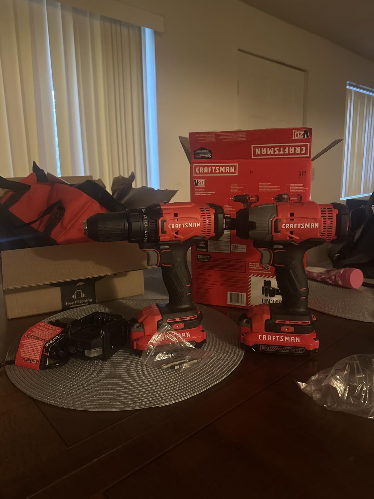 CRAFTSMAN V20 MAX Cordless Drill Driver and Impact Driver Set, Power Tool Set with 2 Batteries and Charger, LED Work Light, 2 Bits, Bag (CMCK200C2) customer photo 1
