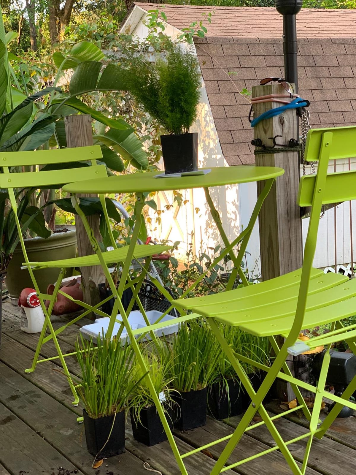 Grand Patio 3 Piece Folding Patio Bistro Set for Outdoor Balcony, Yellow customer photo 2