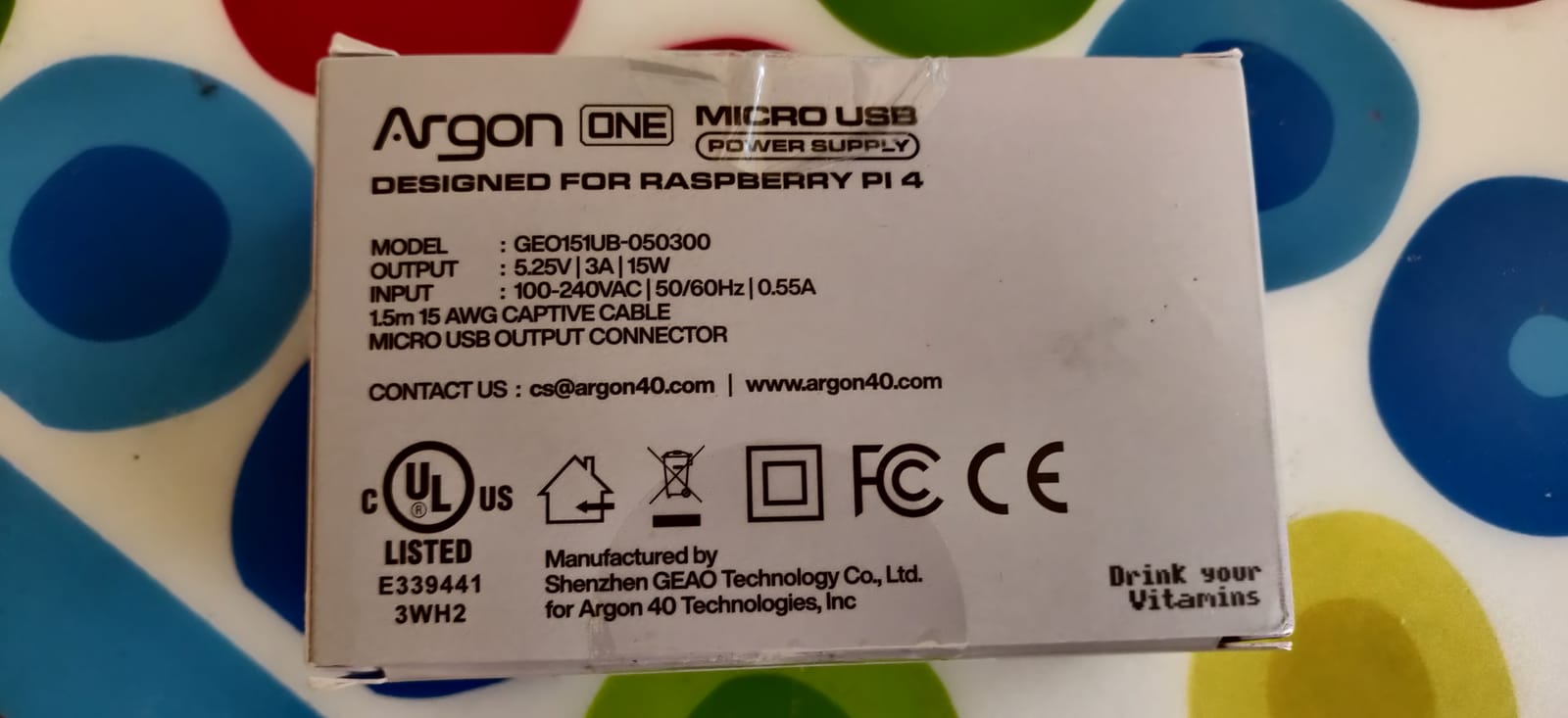 Argon 5.25V 3A Power Supply for Raspberry Pi 3 & Zero - Micro USB, UL customer photo 2