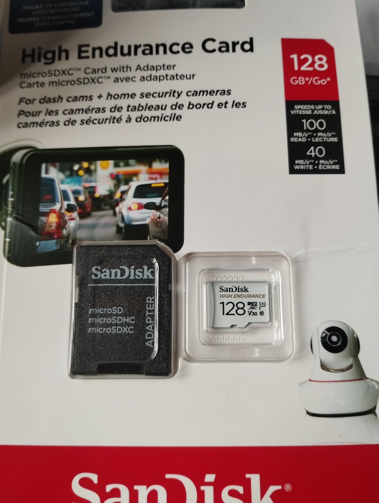 SANDISK 128GB High Endurance Video microSDXC Card with Adapter for dash cam and home monitoring systems - C10, U3, V30, 4K UHD, Micro SD Card - SDSQQNR-128G-GN6IA customer photo 1