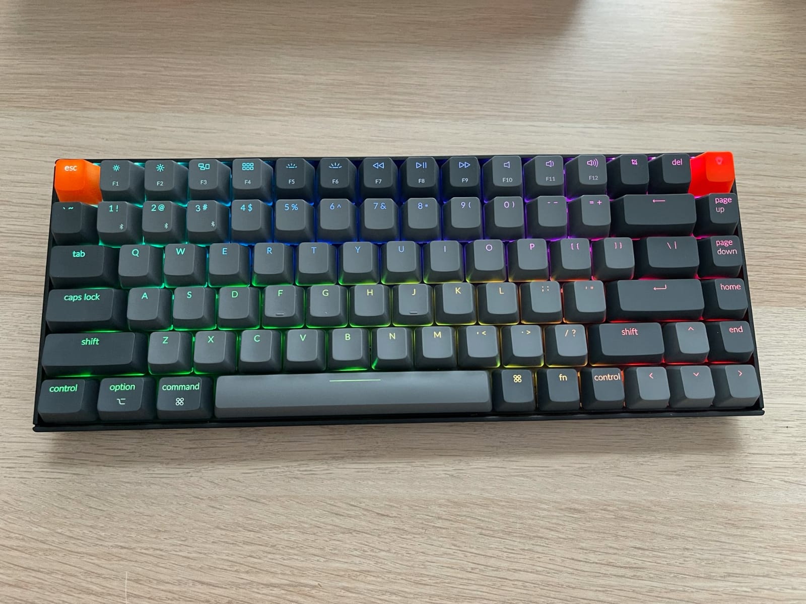 Keychron K2 75% Layout RGB Bluetooth Wireless Mechanical Keyboard with Keychron Super Brown Switch/Anti Ghosting/N-Key Rollover, Compact 84 Keys USB Wired Gaming Keyboard for Mac Windows-Version 2 customer photo 2