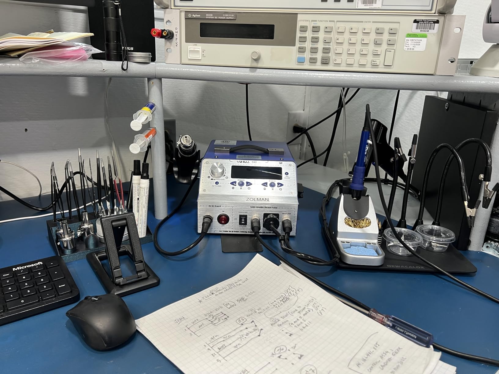 YIHUA 948-II 4 in 1 Hot Air Rework Soldering Iron and Desoldering Suction Tin Gun Station with Suction Pick Up Pen °F /°C customer photo 1