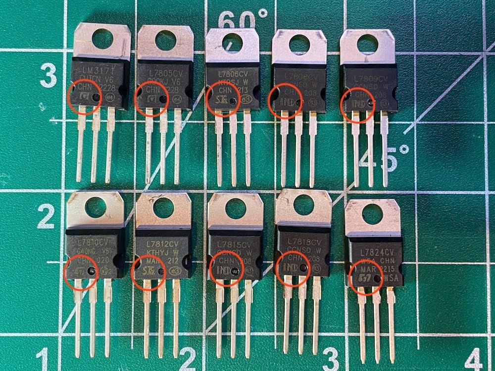 BOJACK 10 Values 50 Pcs LM317 L7805 L7806 L7808 L7809 L7810 L7812 L7815 L7818 L7824 TO-220 Package High Current Positive Voltage Regulator Assortment Kit customer photo 1