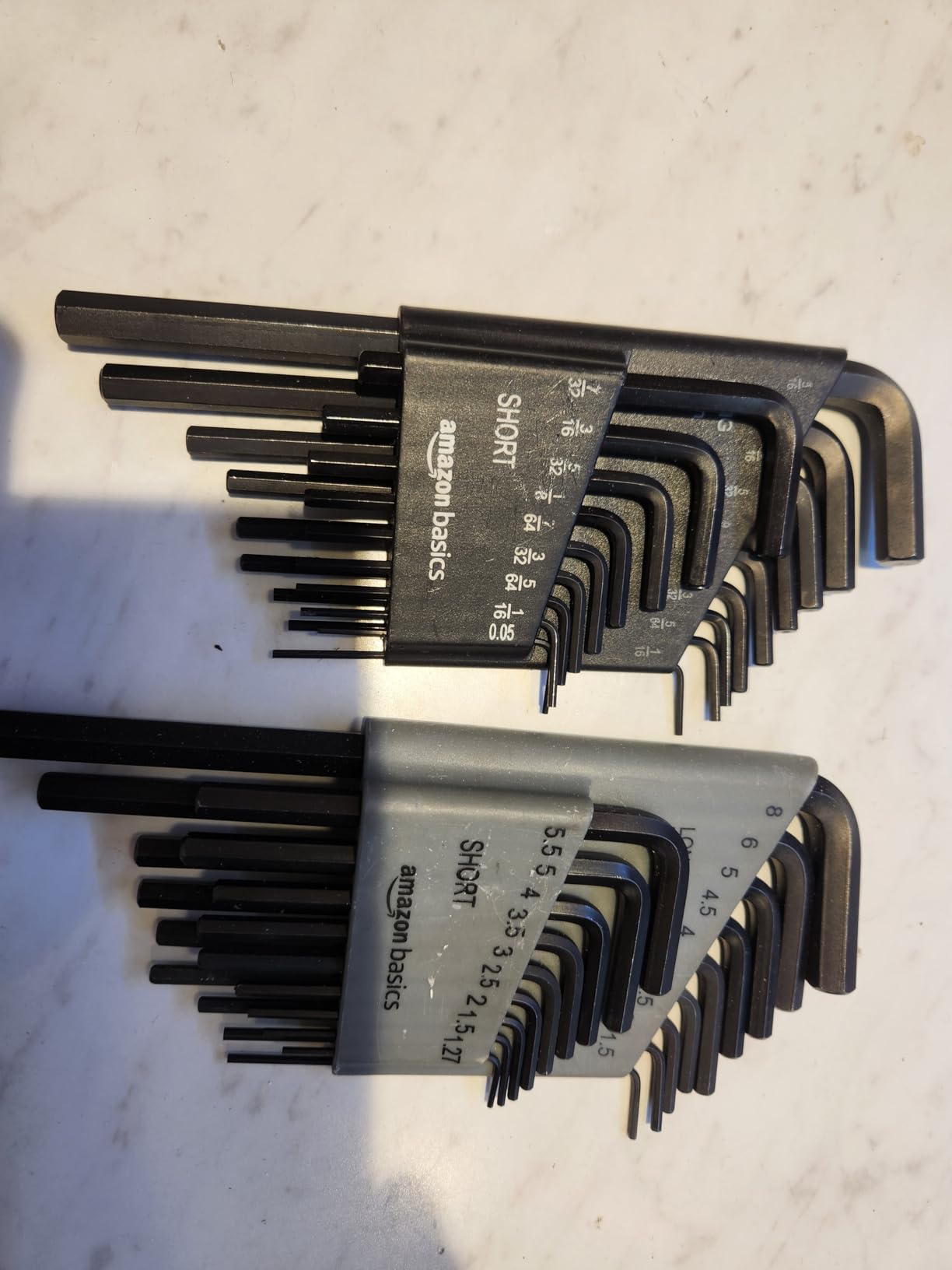Amazon Basics 36-Piece Allen Wrench/Hex Key Set, SAE & Metric Sizes, Chrome Vanadium Steel with Long Arm, 2 Organized Storage Cases customer photo 2