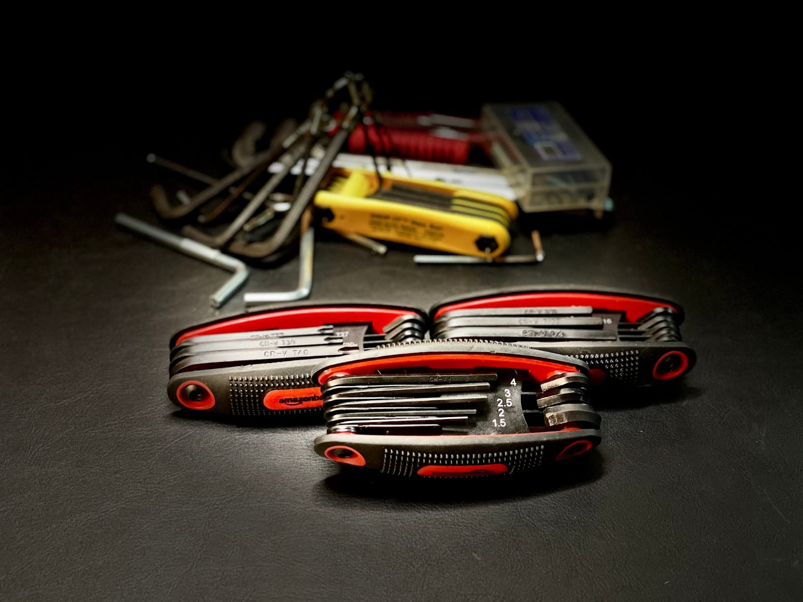 Amazon Basics Folding Hex Key Set, Metric, SAE, and Star Sizes, Chrome Vanadium Steel, 3-Pack customer photo 1