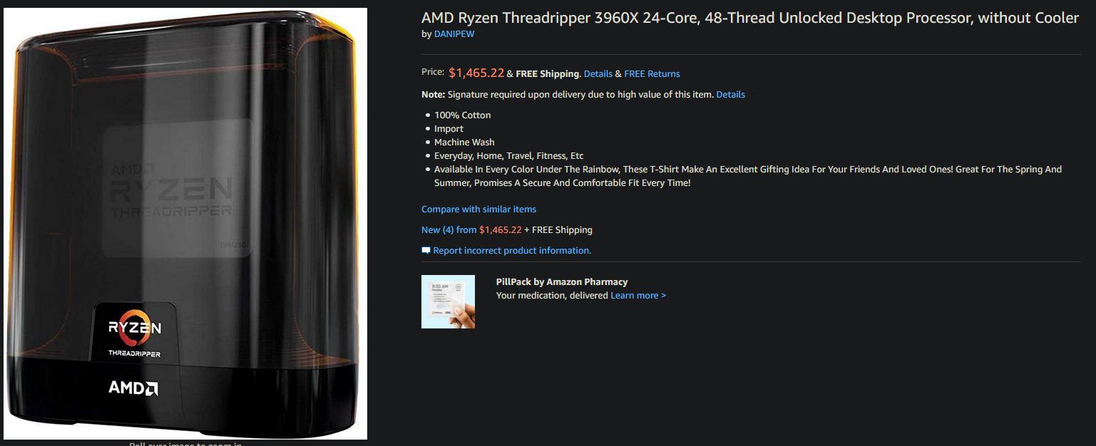 AMD Ryzen Threadripper 3960X 24-Core, 48-Thread Unlocked Desktop Processor customer photo 2