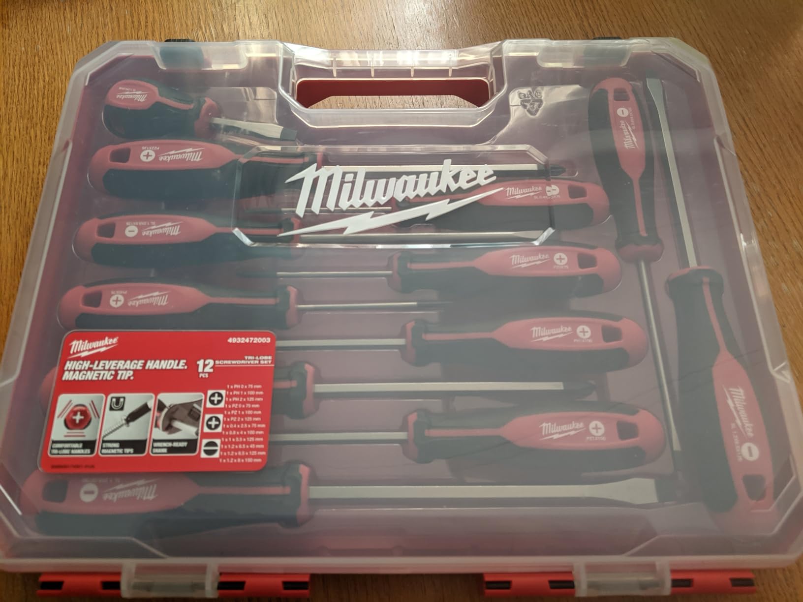 Milwaukee Set of 12 Tri-Lobe Screwdrivers 4932472003,Red customer photo 2