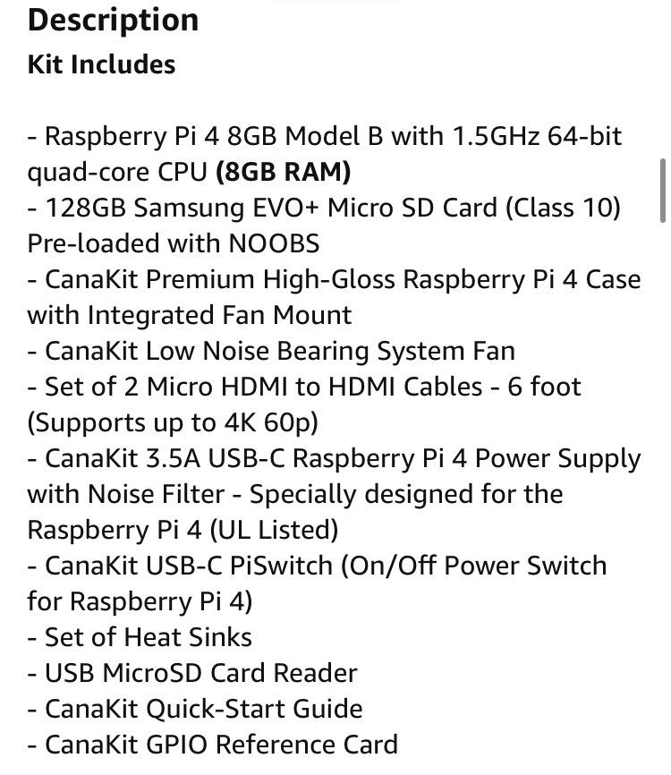 CanaKit Raspberry Pi 4 8GB Extreme Kit - 128GB Edition (8GB RAM) customer photo 1
