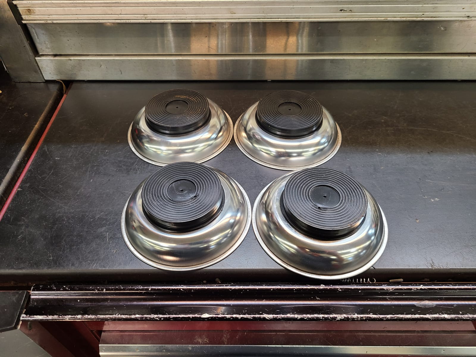 HORUSDY 4-Piece Large Magnetic Parts Tray Set, Stainless Steel Heavy Duty 9.5