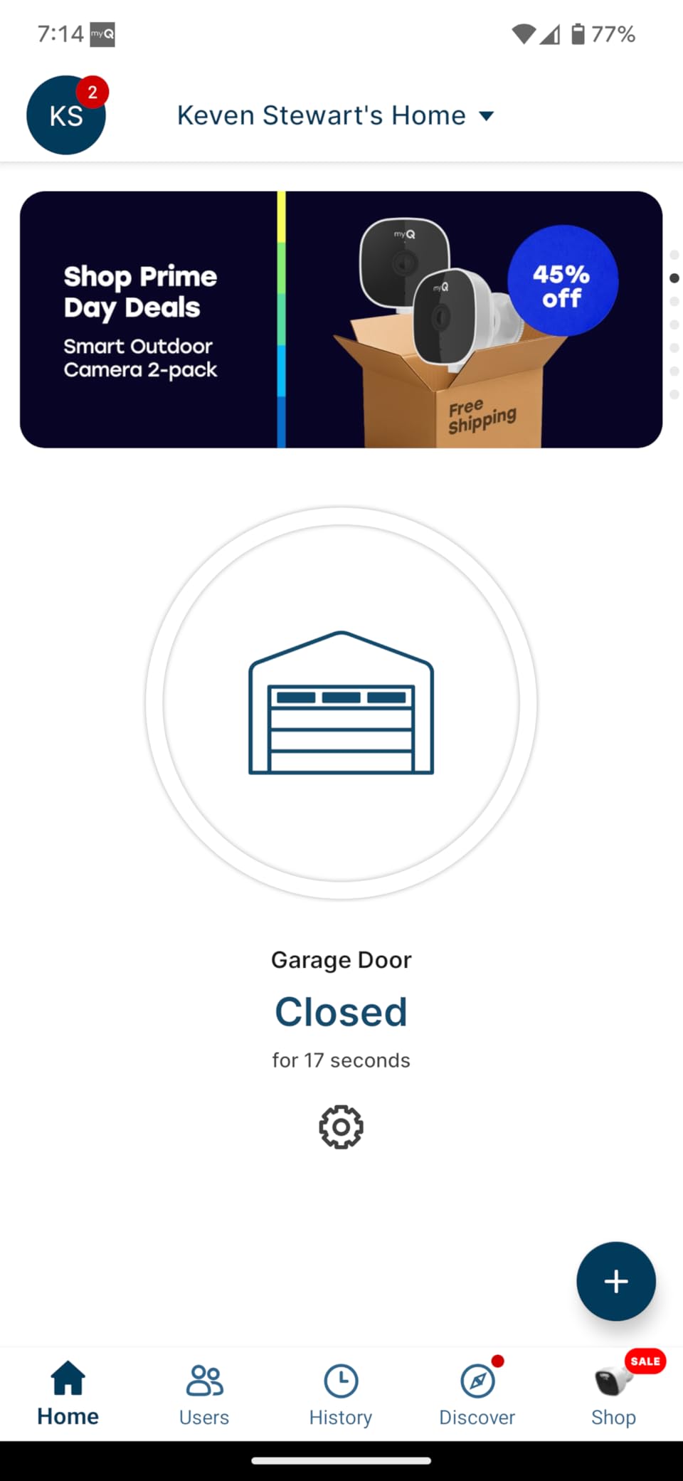 CHAMBERLAIN Smart Garage Control - Wireless Garage Hub and Sensor with Wifi & Bluetooth - Smartphone Controlled, myQ-G0401-ES, White customer photo 2