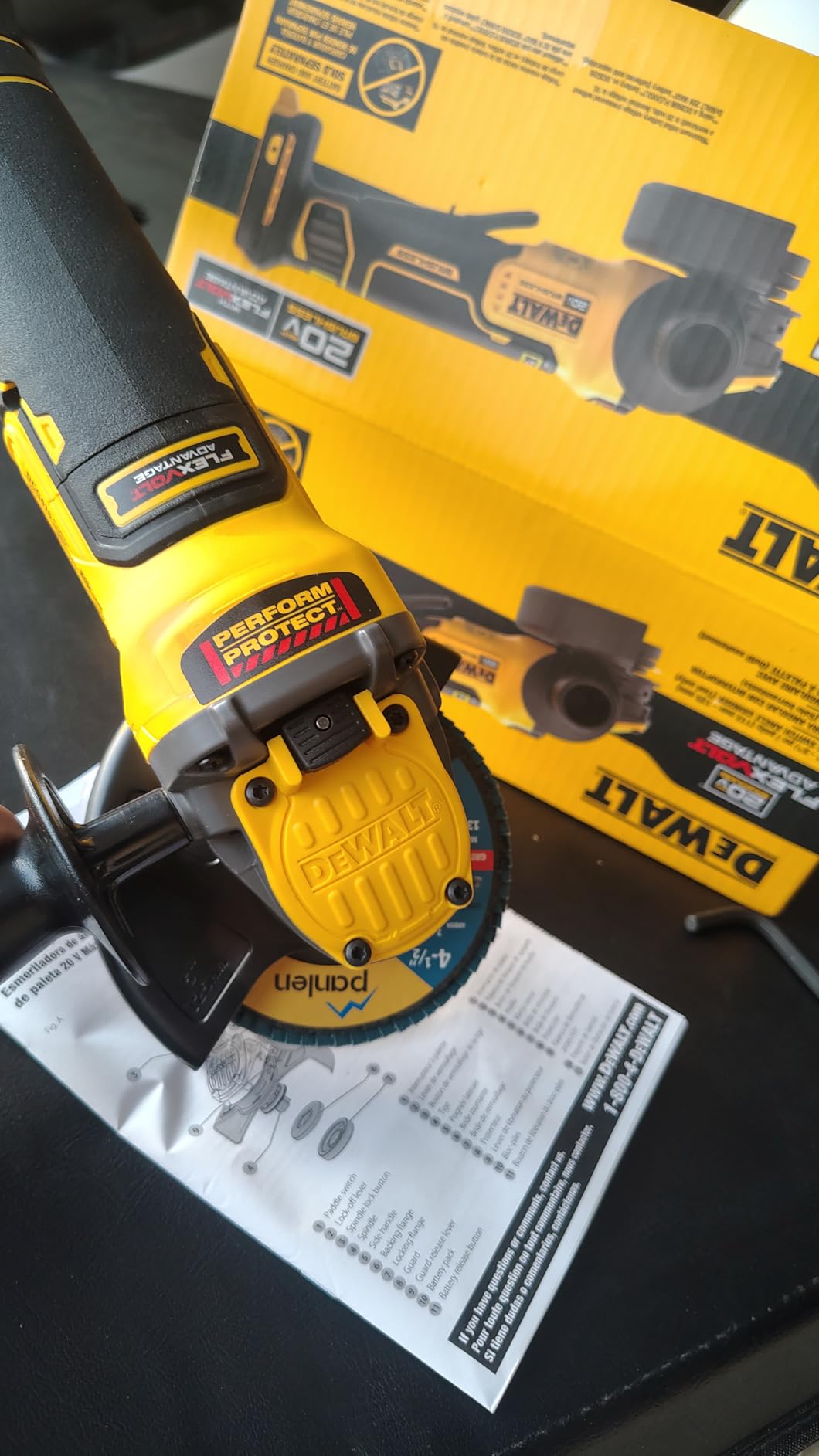 DEWALT FLEXVOLT ADVANTAGE 20V MAX* Angle Grinder, Paddle Switch, 4-1/2-Inch to 5-Inch, Tool Only (DCG416B) customer photo 1