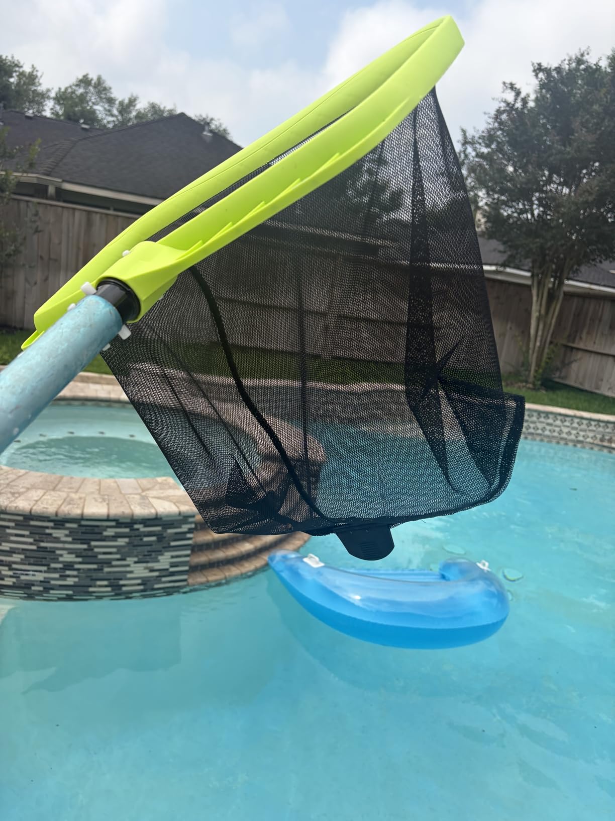 Sepetrel Swimming Pool Leaf Skimmer Net,Reinforced Frame Deep Rake Net customer photo 2