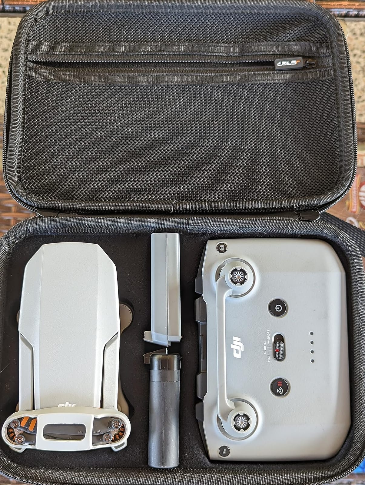 JSVER Carrying Case for DJI Mavic Mini 2 Hard Shell Storage Case for Mini 2/2 SE/4K Drone Remote Controller and Accessories, with Propeller Protectors and Control Stick Cover customer photo 1