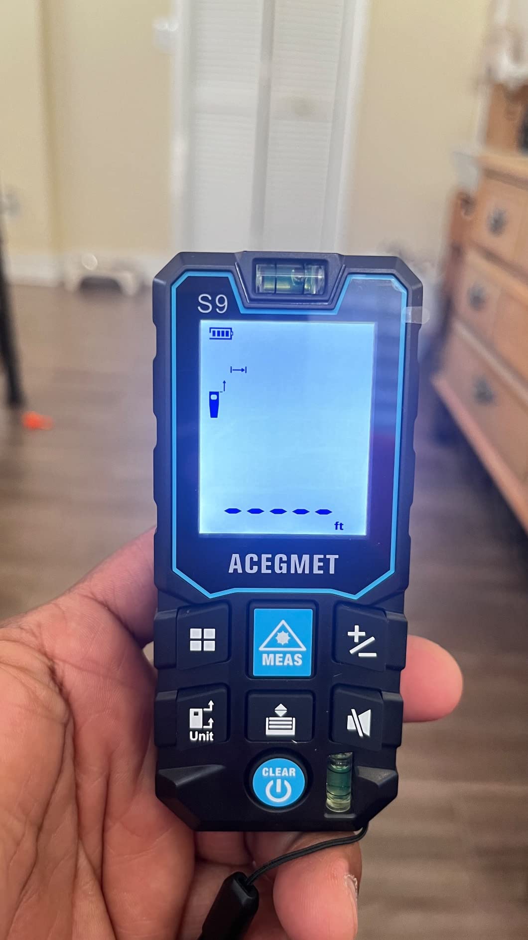 ACEGMET S9 229ft/70m Laser Measuring Tool, LCD Backlit Display customer photo 2