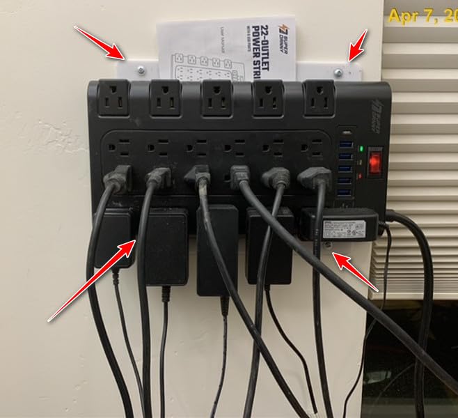 SUPERDANNY Power Strip Surge Protector, 22 AC 6 USB, 2100J, 6.5Ft,1875W/15A customer photo 2