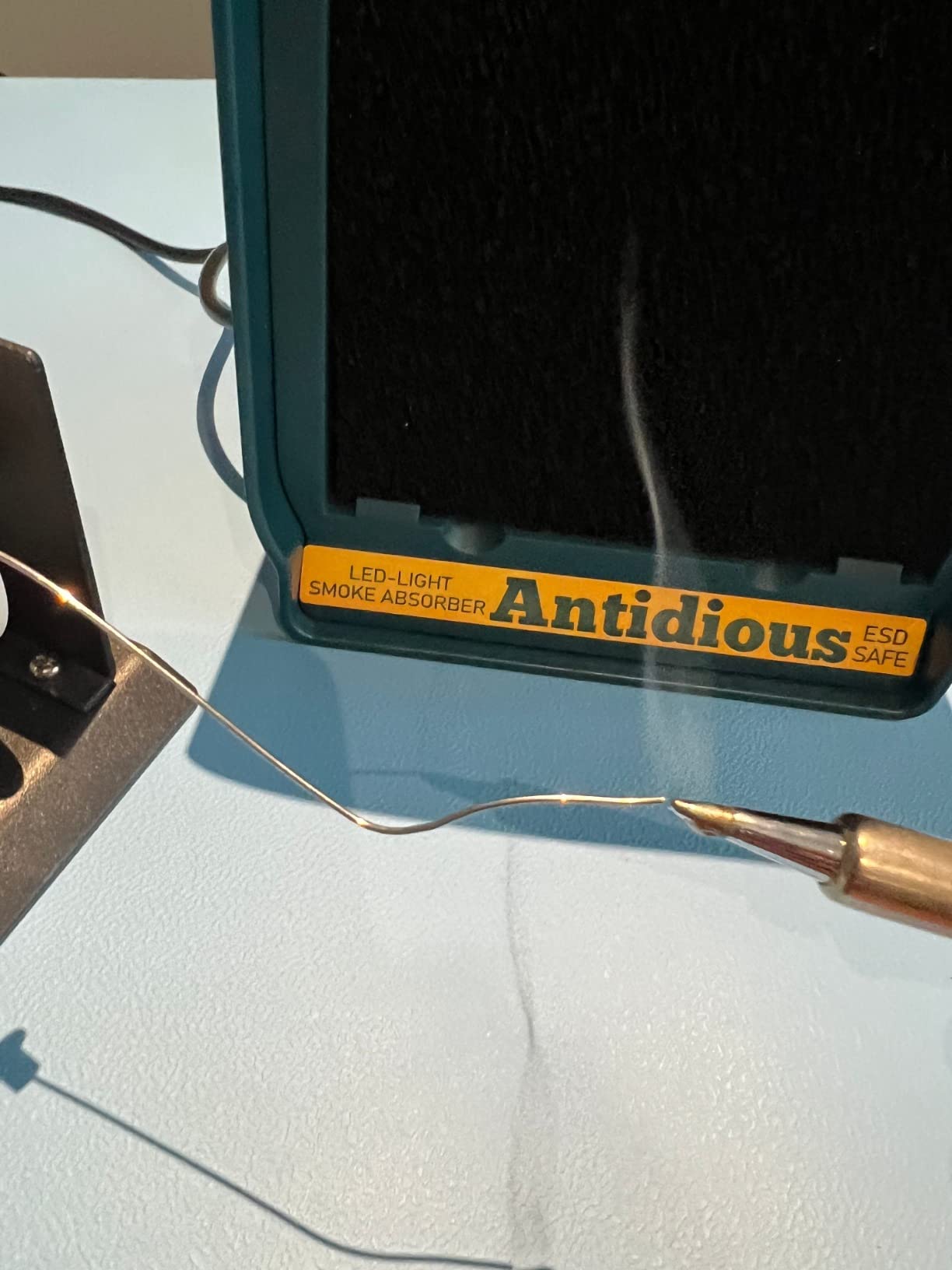 Antidious Fume Extractor Anti-ESD Solder Smoke Absorber Portable Filter for Soldering DIY Fan Extraction Equipment with Spare Activated Carbon for Brazing Welding Soldering, Fume Prevention Remover customer photo 1