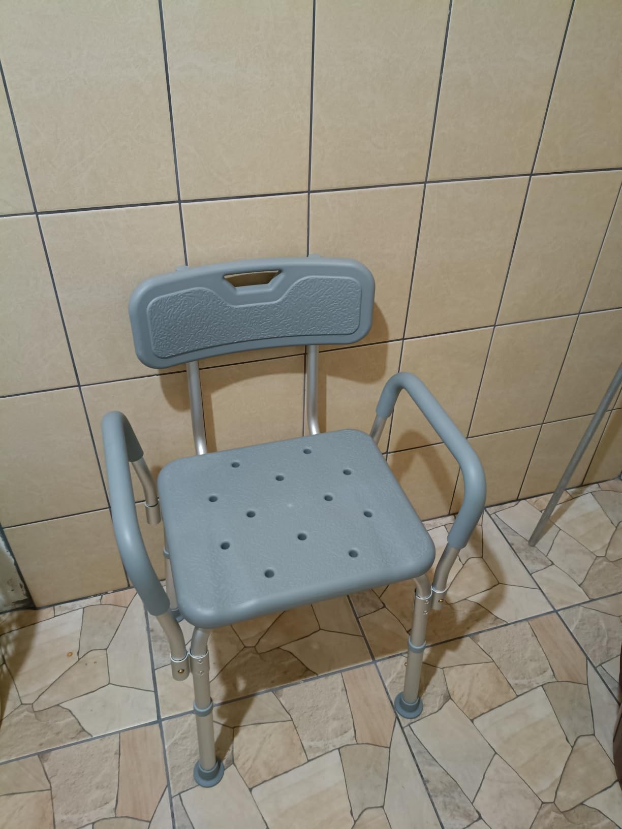 Medline Shower Chair with Backrest and Padded Armrests - 350 lb. capacity, Bath Bench, Seat, Stool for Independent Adult, Seniors, Elderly & Disabled Patients customer photo 1