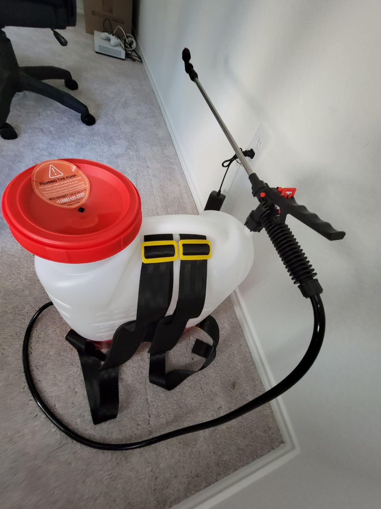 Battery Powered Backpack Sprayer - 4.2 Gallon, 8 Nozzles, 100PSI Cutoff, Long Battery Life, Wide Mouth, High-Pressure Spray Hose, Trigger Lock, Pressure Knob Controller customer photo 2
