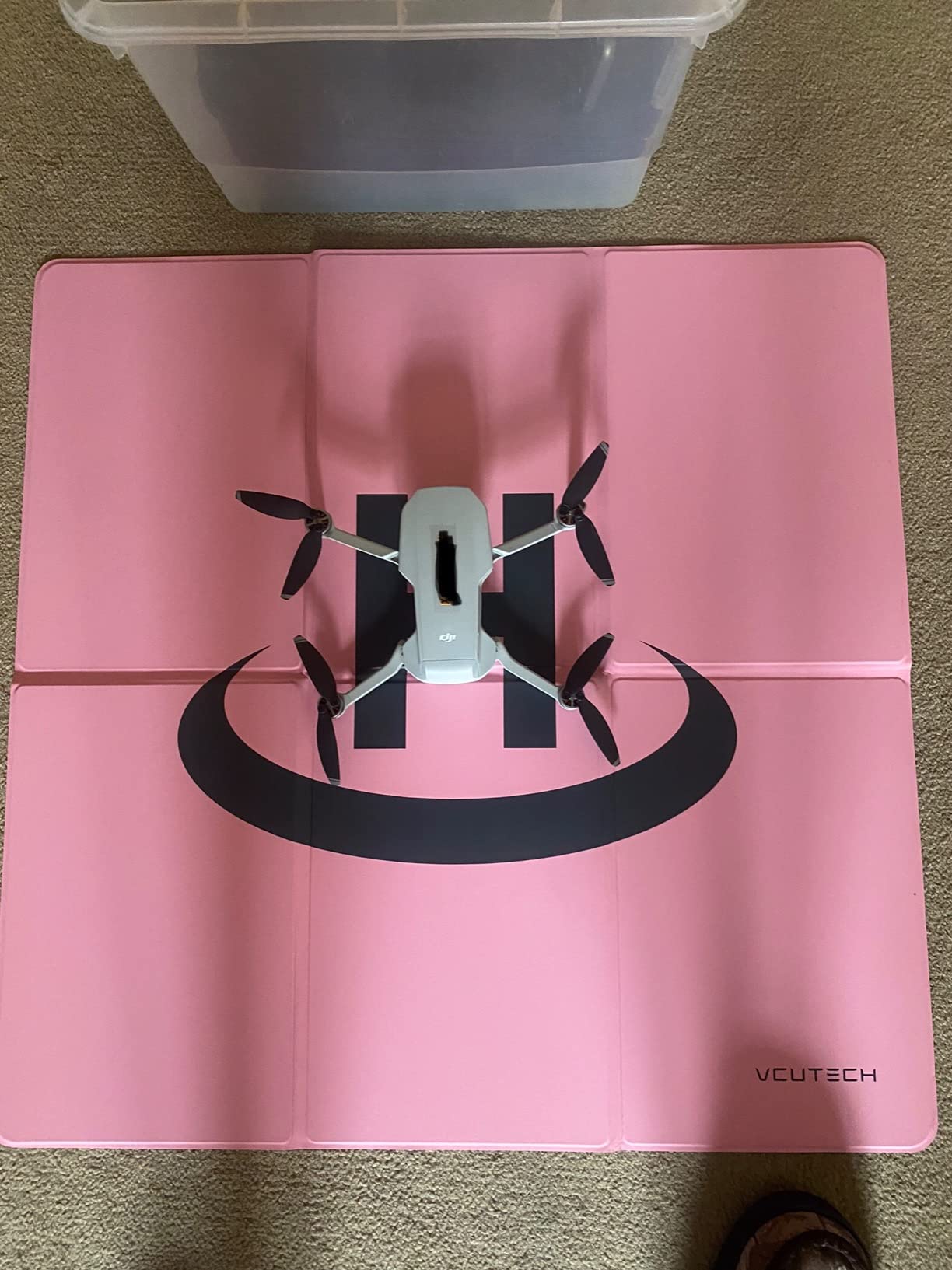 VCUTECH Drone Landing Pad - Weighted 25 inch(65cm) for DJI Mini 3 Pro, Mavic 3, Mavic Air 2/2S, DJI Mini 2, FPV Drone, Avata Fly More Kit Accessories (Pink) customer photo 1