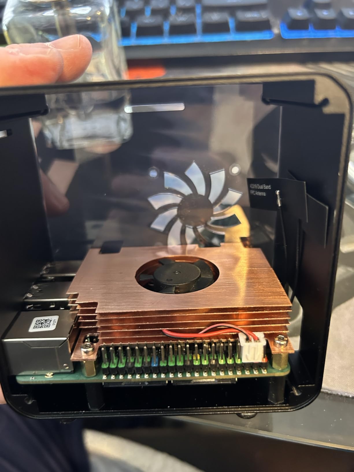 ElectroCookie Raspberry Pi 4 Case, Aluminum Mini Tower Case with Cooling Fan and Color Changing Ambient Light (Matte Black & Dark Gray) customer photo 1